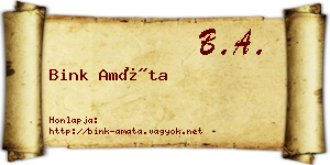 Bink Amáta névjegykártya